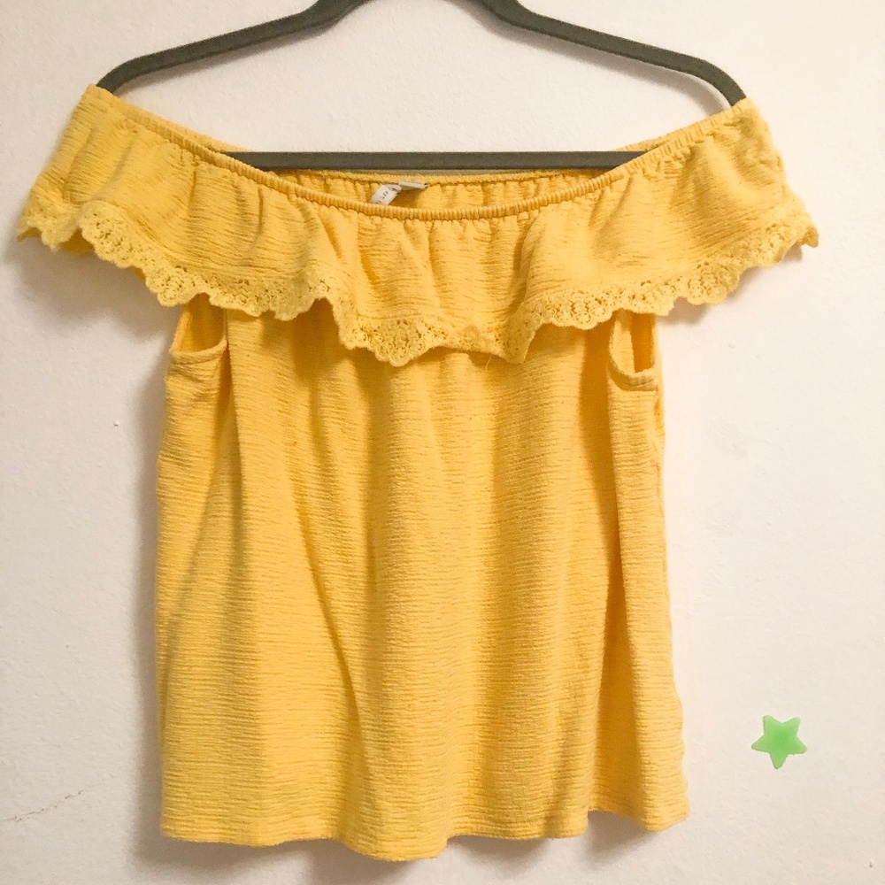yellow off the shoulder
